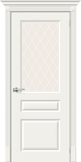 Межкомнатная эмалированная дверь Браво Скинни-15.1 Whitey остекленная — фото 1