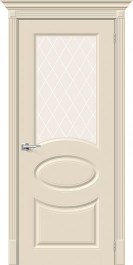 Межкомнатная эмалированная дверь Браво Скинни-21 Cream остекленная — фото 1