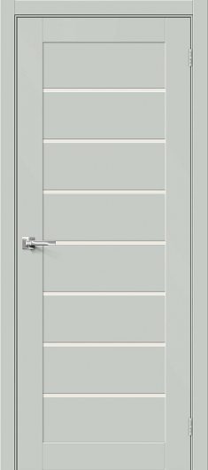 Межкомнатная дверь Браво-22 Grey Matt остекленная (ст. Magic Fog) — фото 1