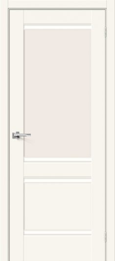 Межкомнатная эмалитовая дверь Браво Прима-3.1 Alaska остекленная — фото 1