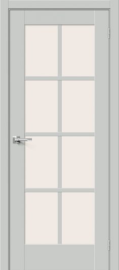 Межкомнатная дверь MR.WOOD Прима-11.1 Grey Matt остекленная — фото 1