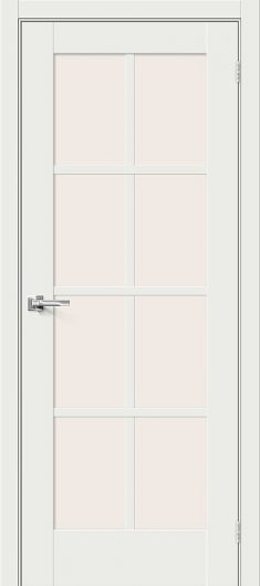 Межкомнатная дверь MR.WOOD Прима-11.1 White Matt остекленная — фото 1