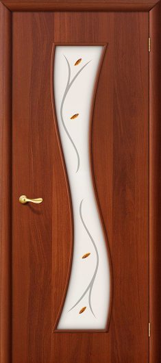 Межкомнатная ламинированная дверь Браво 11Ф (ИталОрех) остекленная — фото 1