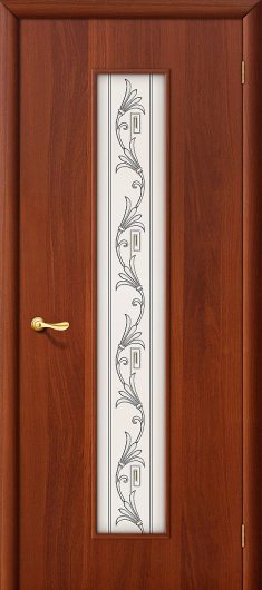 Межкомнатная ламинированная дверь Браво 24Х Л-11 (ИталОрех) остекленная — фото 1