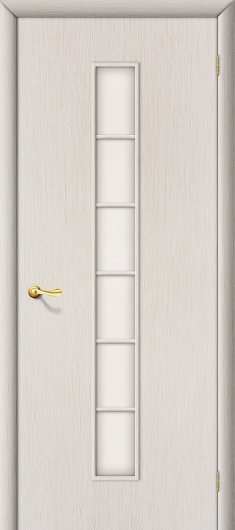 Межкомнатная ламинированная дверь Браво 2С (БелДуб) остекленная — фото 1