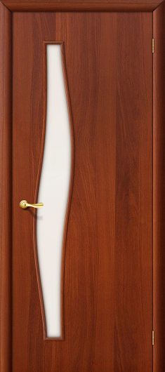 Межкомнатная ламинированная дверь Браво 6С Л-11 (ИталОрех) остекленная — фото 1