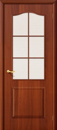 Межкомнатная ламинированная дверь Браво Палитра Л-11 (ИталОрех) остекленная — фото 1