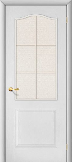 Межкомнатная ламинированная дверь Браво Палитра Л-23 (Белый) остекленная — фото 1