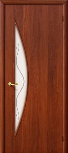Межкомнатная ламинированная дверь Браво 5Ф Л-11 (ИталОрех) остекленная — фото 1