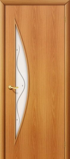 Межкомнатная ламинированная дверь Браво 5Ф Л-12 (МиланОрех) остекленная — фото 1