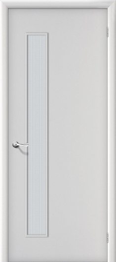 Межкомнатная ламинированная дверь Браво Гост ПО-1 Л-23 белый остекленная — фото 1