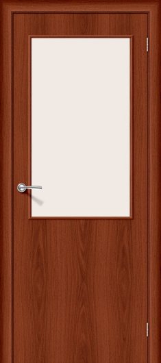 Межкомнатная ламинированная дверь Браво Гост-13 Л-11 (ИталОрех) остекленная — фото 1