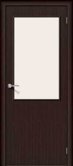 Межкомнатная ламинированная дверь Браво Гост-13 Л-13 (Венге) остекленная — фото 1