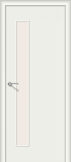 Межкомнатная ламинированная дверь Браво Гост-3 Л-23 (Белый) остекленная — фото 1