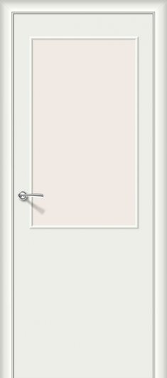 Межкомнатная ламинированная дверь Браво Гост-13 Л-23 (Белый) остекленная — фото 1