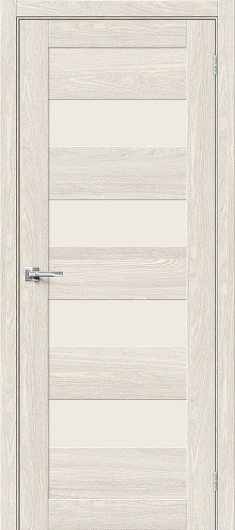 Межкомнатная ламинированная дверь Браво-23 Ash White остекленная — фото 1