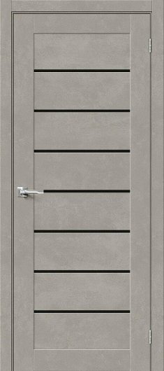 Межкомнатная ламинированная дверь Браво-22 Gris Beton ст.черное — фото 1