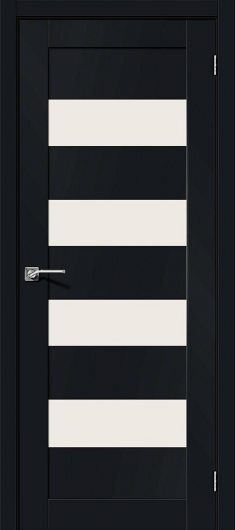 Межкомнатная ламинированная дверь Браво-23 Black Mix остекленная — фото 1
