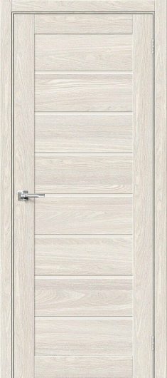 Межкомнатная ламинированная дверь Браво-22 Ash White остекленная (ст. Magic Fog) — фото 1
