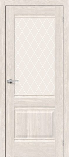Межкомнатная дверь Браво Хард Флекс Прима-3 Ash White остекленная — фото 1