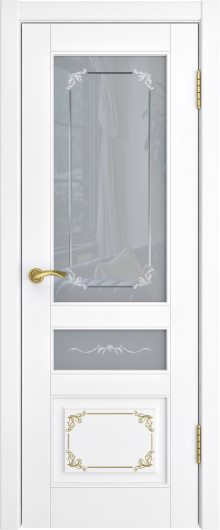 Межкомнатная эмалированная дверь Luxor L-3 белая эмаль остекленная — фото 1
