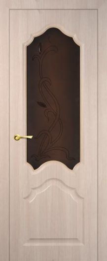 Межкомнатная дверь с эко шпоном Мариам Кардинал Капучино мелинга остекленная — фото 1