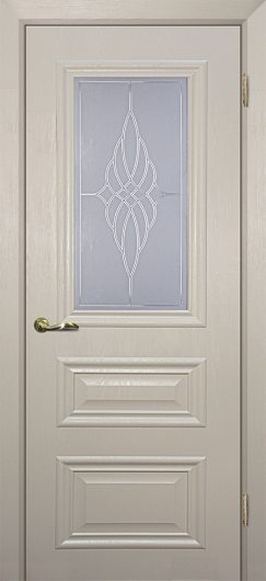 Межкомнатная дверь с ПВХ-пленкой Мариам Классик-2 Бланжевое дерево остекленная — фото 1