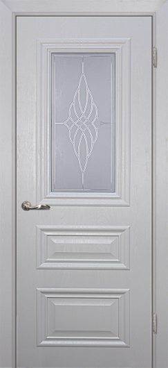 Межкомнатная дверь с ПВХ-пленкой Мариам Классик-2 ЛУнное дерево остекленная — фото 1