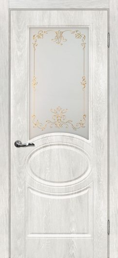Межкомнатная дверь с ПВХ-пленкой Мариам Сиена 1 Дуб жемчужный остекленная — фото 1