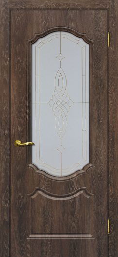 Межкомнатная дверь с ПВХ-пленкой Мариам Сиена 2 Дуб корица остекленная — фото 1