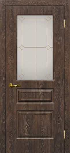 Межкомнатная дверь с ПВХ-пленкой Мариам Версаль 2 Дуб корица остекленная — фото 1