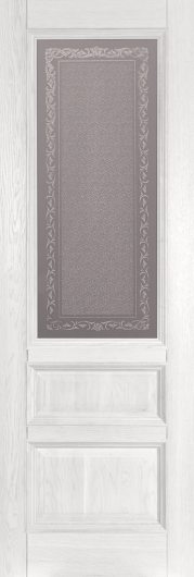 Межкомнатная дверь из массива Ока Аристократ №2 Белый остекленная — фото 1