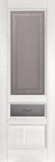 Межкомнатная дверь из массива Ока Аристократ №3 Белый остекленная — фото 1