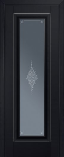 Межкомнатная дверь с эко шпоном PROFILDOORS 24U Черный матовый остекленная — фото 1