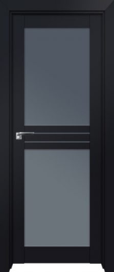 Межкомнатная дверь с эко шпоном PROFILDOORS 2.56U Черный матовый остекленная — фото 1