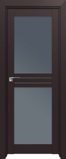 Межкомнатная дверь с эко шпоном PROFILDOORS 2.56U Темно-коричневый матовый остекленная — фото 1