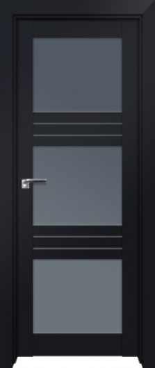 Межкомнатная дверь с эко шпоном PROFILDOORS 2.58U Черный матовый остекленная — фото 1