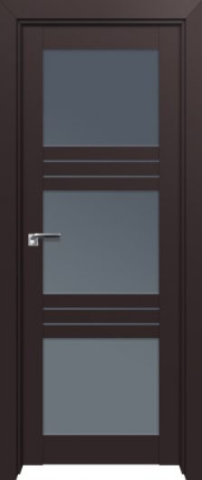 Межкомнатная дверь с эко шпоном PROFILDOORS 2.58U Темно-коричневый матовый остекленная — фото 1