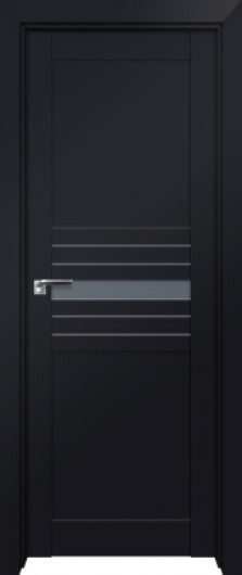 Межкомнатная дверь с эко шпоном PROFILDOORS 2.59U Черный матовый остекленная — фото 1
