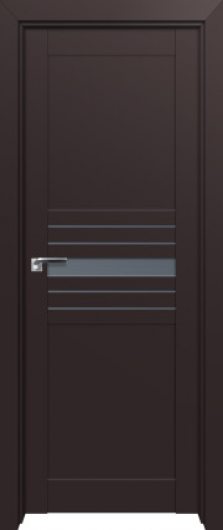 Межкомнатная дверь с эко шпоном PROFILDOORS 2.59U Темно-коричневый матовый остекленная — фото 1