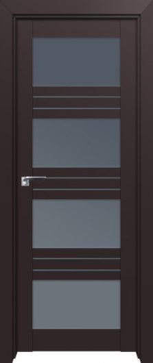 Межкомнатная дверь с эко шпоном PROFILDOORS 2.62U Темно-коричневый матовый остекленная — фото 1