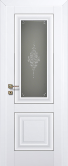 Межкомнатная дверь с эко шпоном PROFILDOORS 28U Аляска серебро остекленная — фото 1