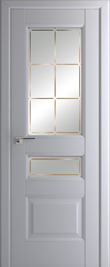 Межкомнатная дверь с эко шпоном PROFILDOORS 94U Манхэттен ст.гравировка остекленная — фото 1