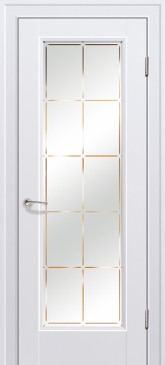 Межкомнатная дверь с эко шпоном PROFILDOORS 92U Аляска ст.гравировка остекленная — фото 1