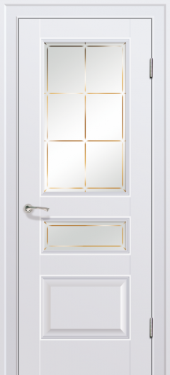 Межкомнатная дверь с эко шпоном PROFILDOORS 94U Аляска ст.гравировка остекленная — фото 1