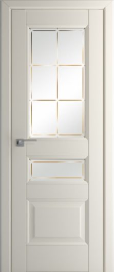 Межкомнатная дверь с эко шпоном PROFILDOORS 94U Магнолия сатинат ст.гравировка остекленная — фото 1