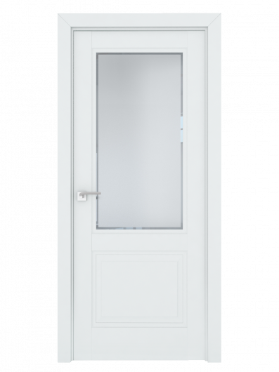 Межкомнатная дверь с эко шпоном PROFILDOORS 2.142U Аляска Square белое остекленная — фото 1