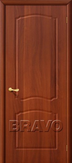 Межкомнатная дверь с ПВХ-пленкой Альфа (ИталОрех) глухая — фото 1