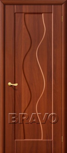 Межкомнатная дверь с ПВХ-пленкой Вираж Плюс (ИталОрех) глухая — фото 1