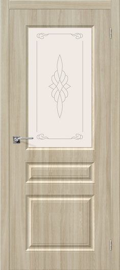 Межкомнатная дверь с ПВХ-пленкой Браво Статус-15 (Шимо Светлый) остекленная — фото 1